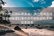 黑料吃瓜网纵横直击：通过现场连线还原网络爆料事件中不断刷新的黑料信息链条