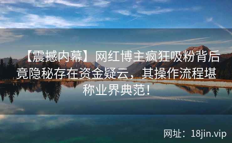 【震撼内幕】网红博主疯狂吸粉背后竟隐秘存在资金疑云，其操作流程堪称业界典范！