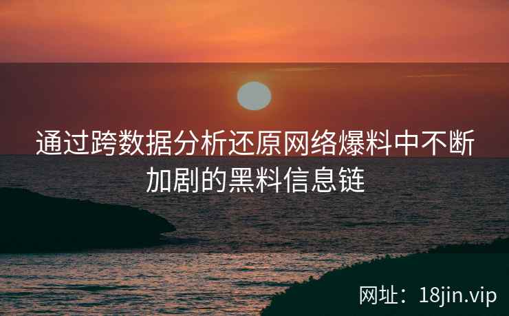 通过跨数据分析还原网络爆料中不断加剧的黑料信息链