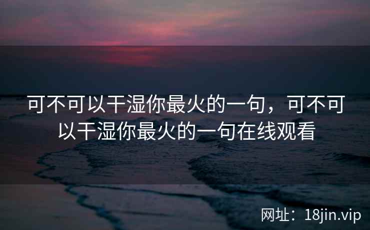可不可以干湿你最火的一句，可不可以干湿你最火的一句在线观看